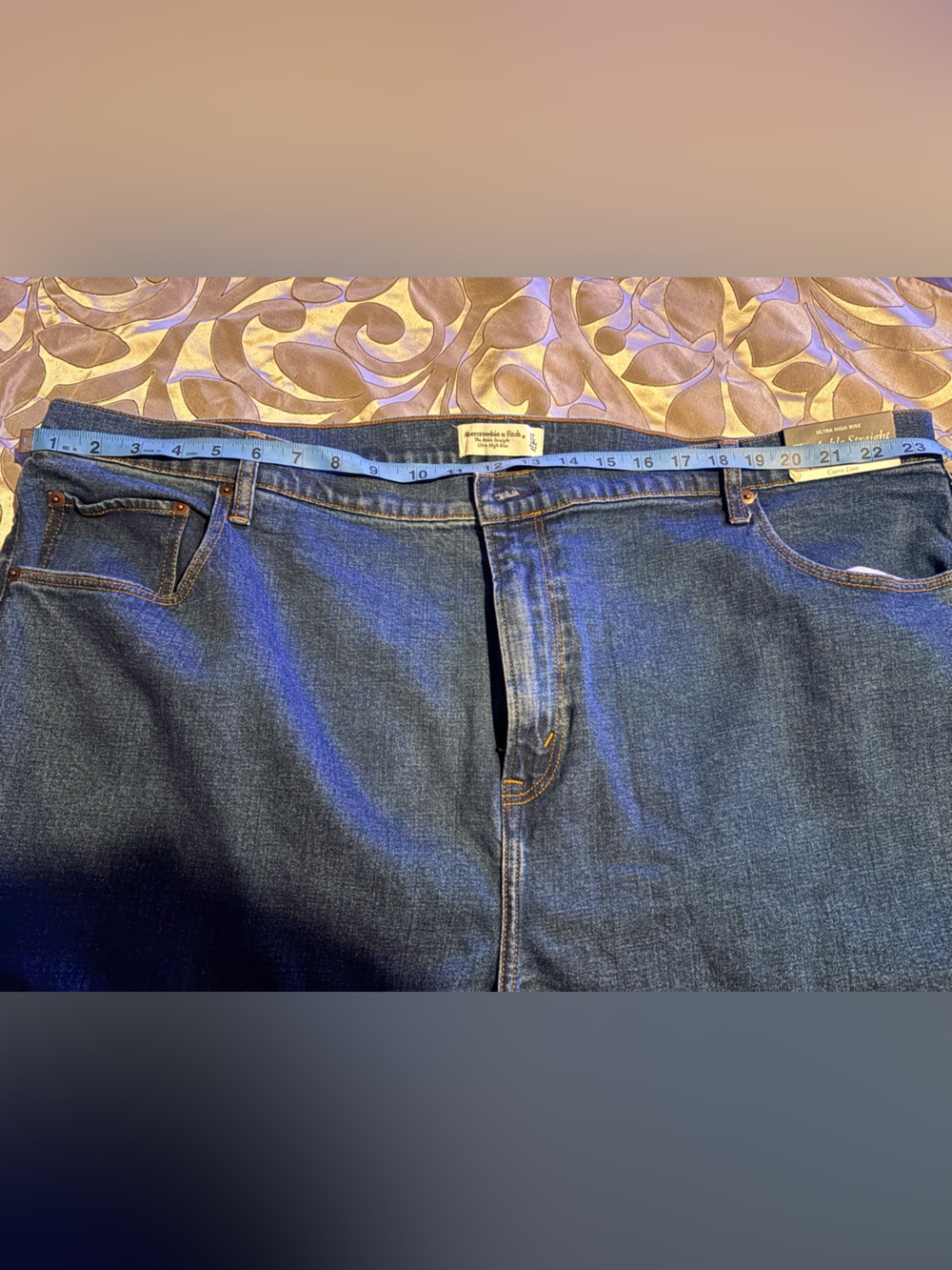 Abercrombie & Fitch Women's 24W NWT Curve Love Ankle Straight Dark Blue Jeans - Picture 2 of 9
